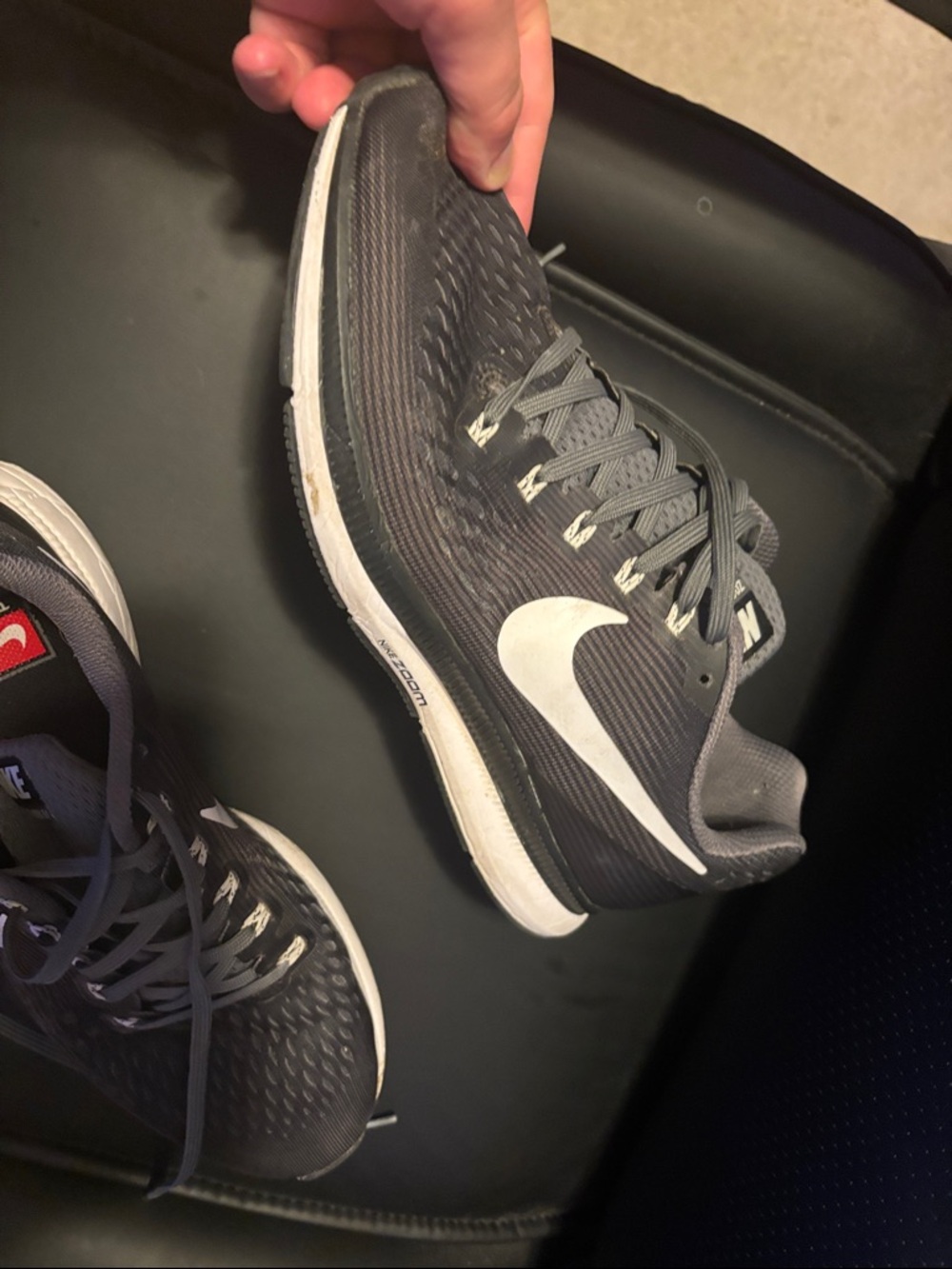 Nike Gray Athletic Sneakers with White Swoosh - Picture 8 of 8